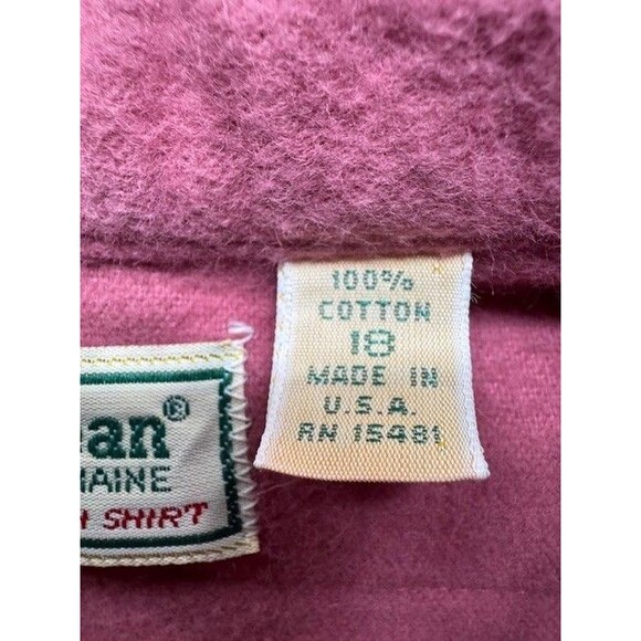 LL Bean Shirt Long Sleeve Button Up Chamois Cloth 100% Cotton Size 18 Dusty Rose - Picture 5 of 12
